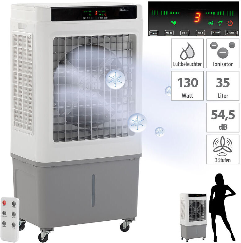 Sichler Haushaltsgeräte Gewerbe-Luftkühler und Luftbefeuchter, bis 60 m², 250 W, 55 l