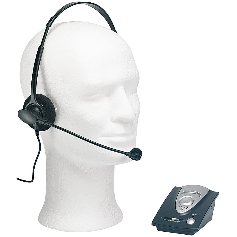 Callstel Profi-Telefon-Headset inklusive Connector-Box für Festnetz-Telefone