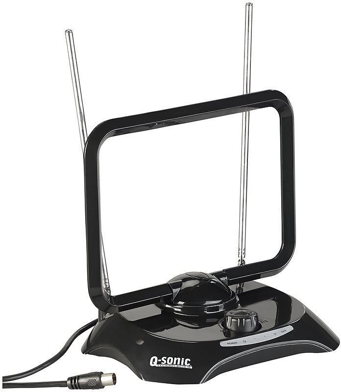 Q-Sonic Aktive DVB-T/T2-Zimmerantenne TX-300.TR, +30 dB