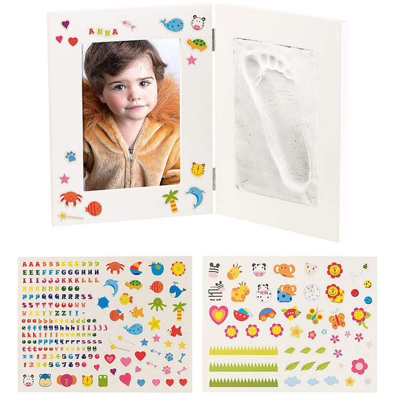 Your Design 2-teiliger Rahmen für Babyfoto und Gipsabdruck, 36,5 x 23,5 cm