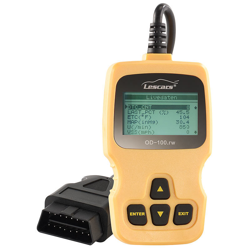 Lescars OBD2-Diagnosegerät OD-100.rw zum Auslesen von Kfz-Fehlercodes