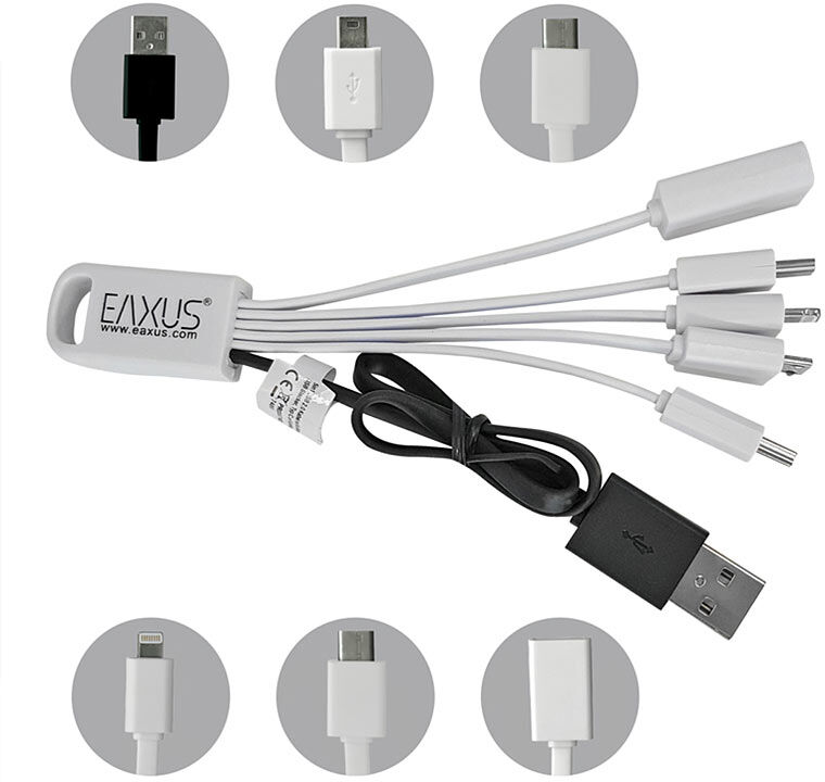 Samsung Universal Ladekabel 5in1 iPhone Samsung Lightning microUSB USB Type C