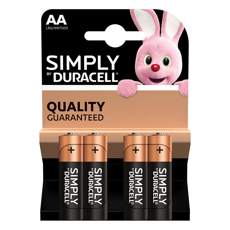 Duracell Simply Batterien AA Mignon LR6 Alkaline im 4er-Pack