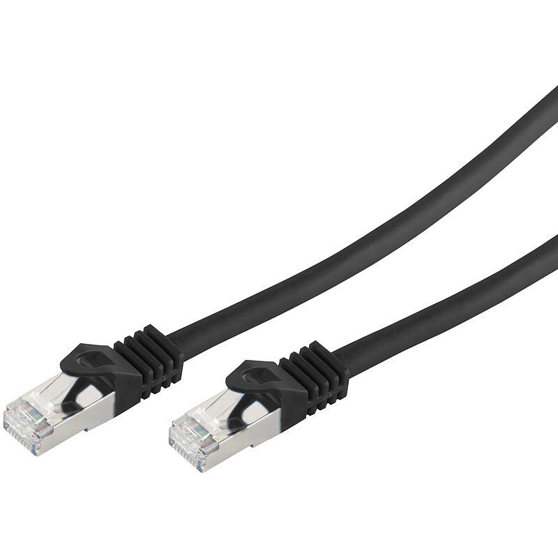 Fibrionic Network Solutions Netzwerkkabel Cat 7, RJ45 Stecker auf Stecker, 5 m, schwarz