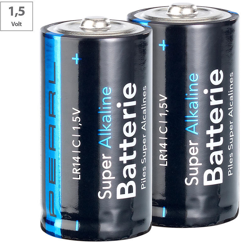 Pearl Super Alkaline Batterien Baby 1,5V Typ C im 2er-Pack