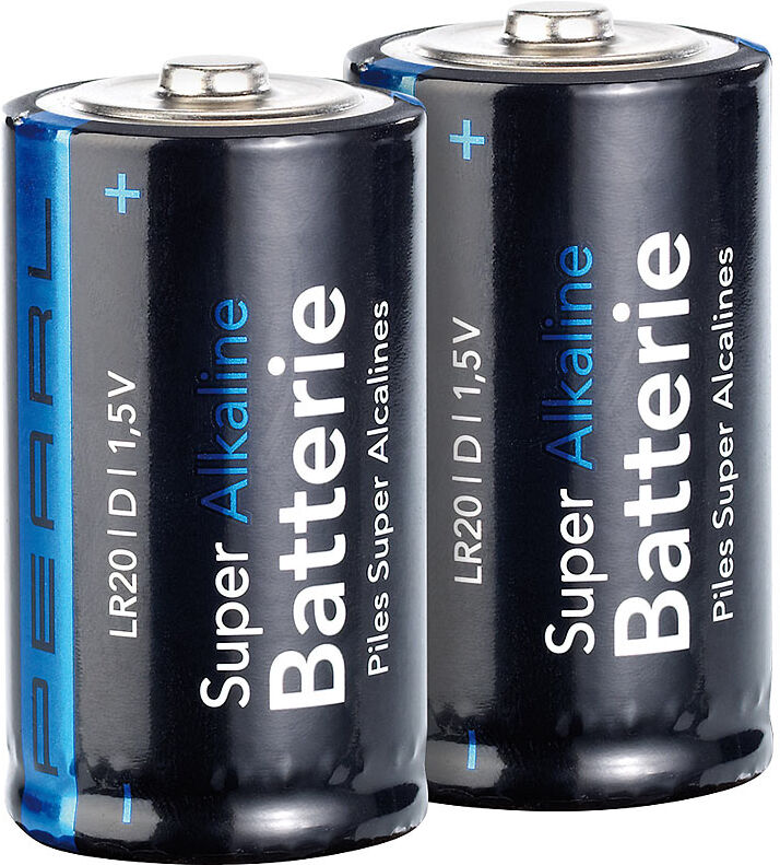 Pearl Super Alkaline Batterien Mono 1,5V Typ D im 2er-Pack