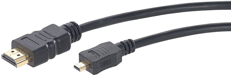 auvisio High-Speed-Adapterkabel Micro-HDMI auf HDMI, für 4K, 3D & Full HD, 3 m