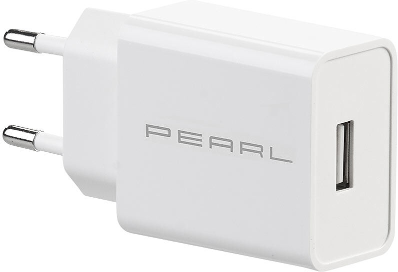 Pearl USB-Netzteil für Mobilgeräte wie Smartphones, 2,1 A / 10,5 W, weiß