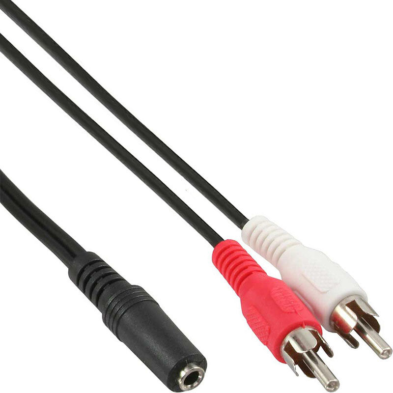 auvisio Audio-Kabel, 2x Cinch Stecker auf 3,5mm Stereo Klinke Buchse, 1,5m