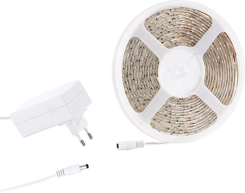 Lunartec LED-Streifen LE-300MA, 3 m, warmweiß mit Netzteil