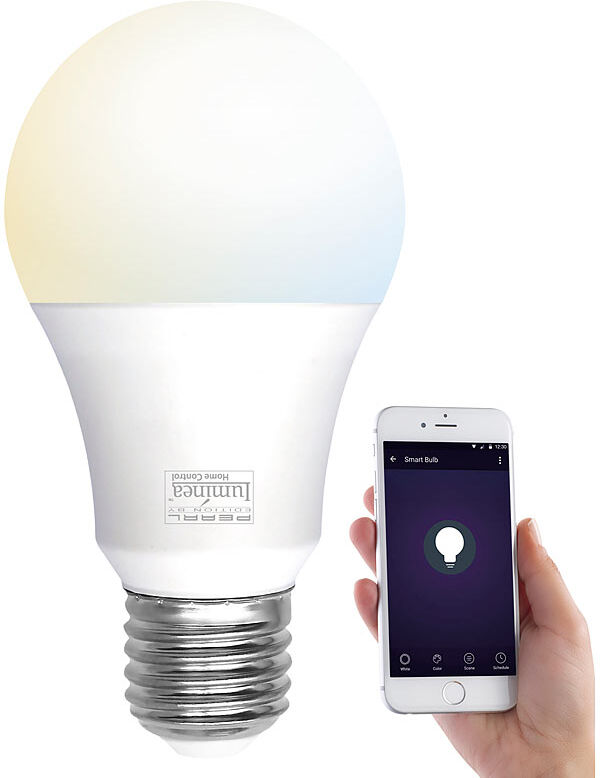 Luminea Home Control WLAN-LED-Lampe, E27, 800 lm, für Amazon Alexa & Google Assistant, CCT