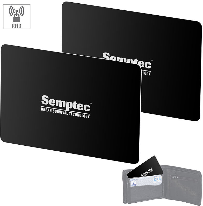 Semptec Urban Survival Technology 2er-Set RFID- & NFC-Blocker-Karten im Scheckkarten-Format