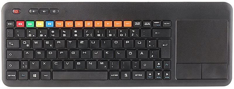 GeneralKeys Funk-Tastatur m. Touchpad, für Smart-TVs von Samsung u.v.m., PC, PS3/4