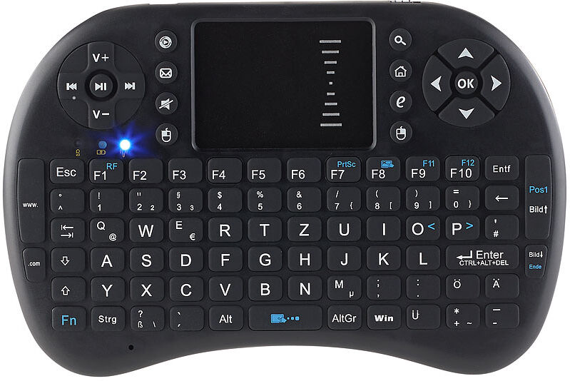 GeneralKeys Mini-Funktastatur MFT-240, mit Touchpad und Multimedia-Tasten