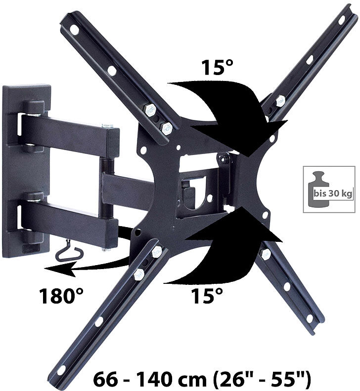 General Office Schwenkbare TV-/Monitor-Wandhalterung, 66-140 cm (26