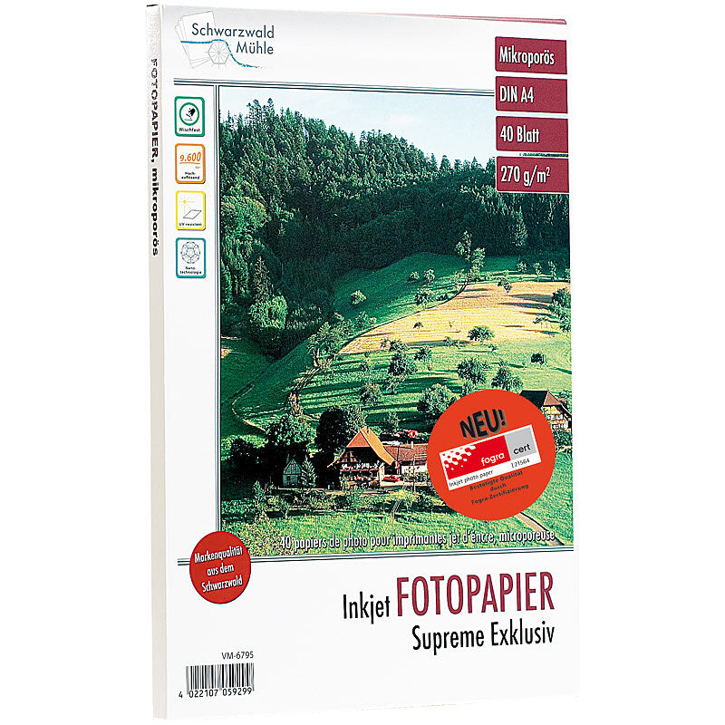 Schwarzwald Mühle 40 Bl. Hochglanz-Fotopapier Supreme exklusiv 270g/A4