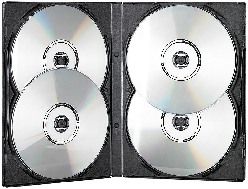 Pearl CD/DVD Soft Hülle für 4 DVDs 10er-Set schwarz