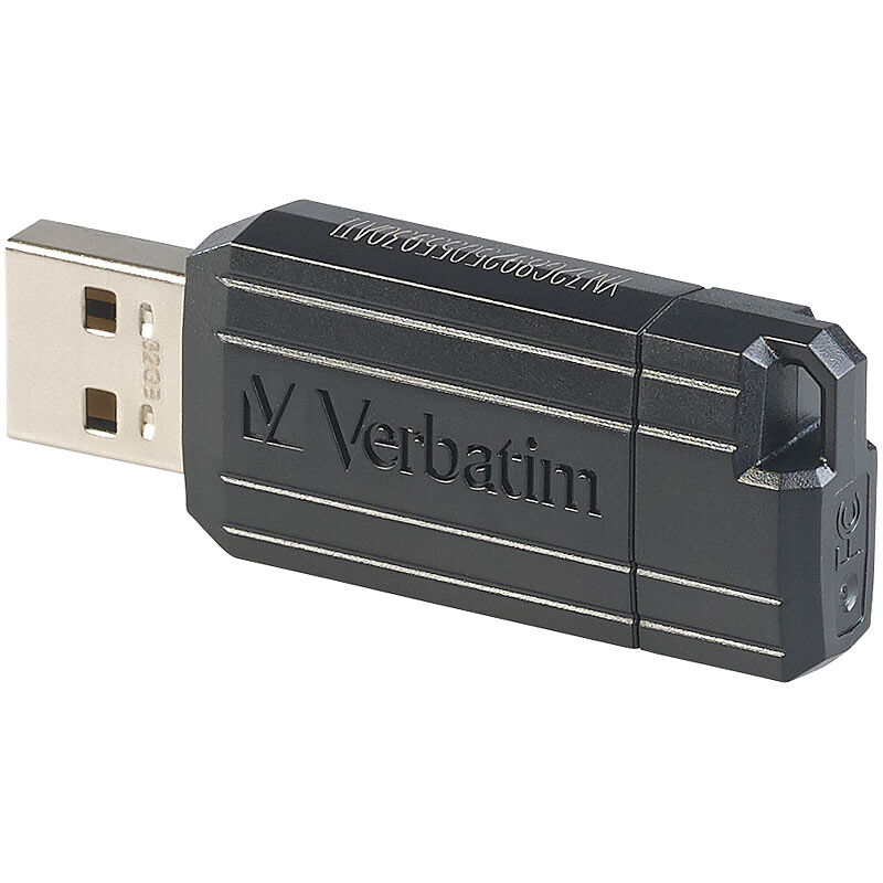 Verbatim PinStripe 32GB USB-Speicherstick (USB 2.0), schwarz