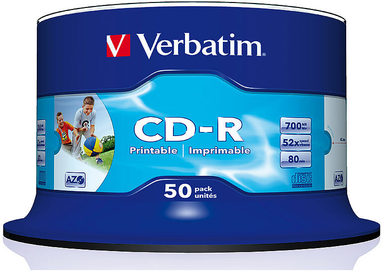 Verbatim CD-R 700MB Super AZO WIDE-Printable, 50er Spindel