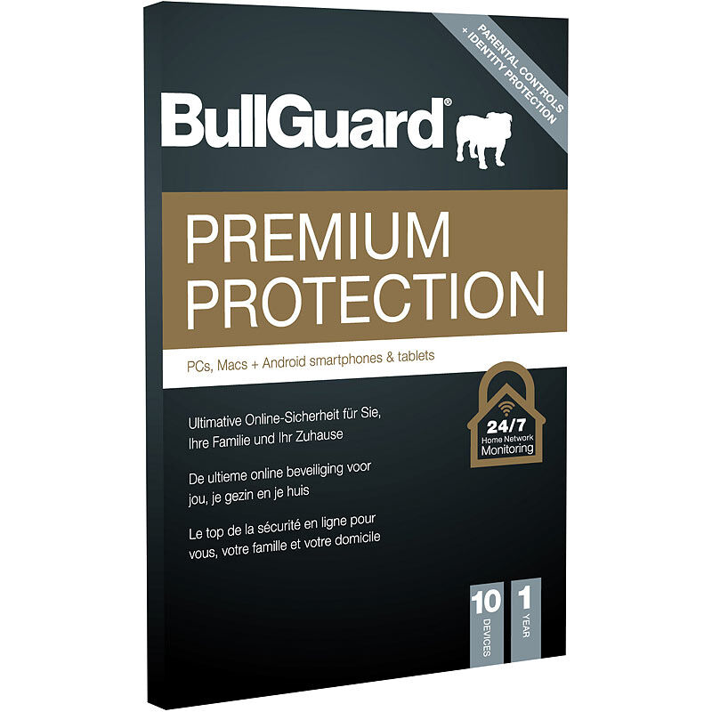 Bullguard Premium Protection 2021, Jahreslizenz für bis zu 10 Geräte