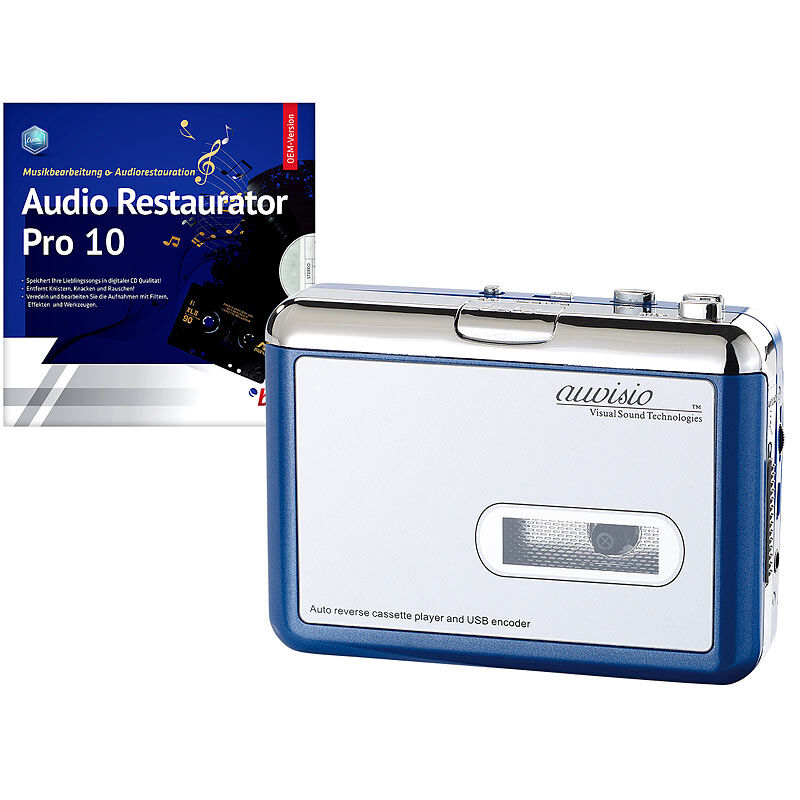 auvisio Tragbarer USB-Kassettenspieler für MP3-Aufnahme inkl. Software