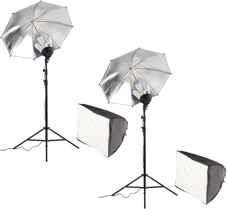 Somikon Softbox mit zusätzlichem Reflektorschirm, 2er-Set