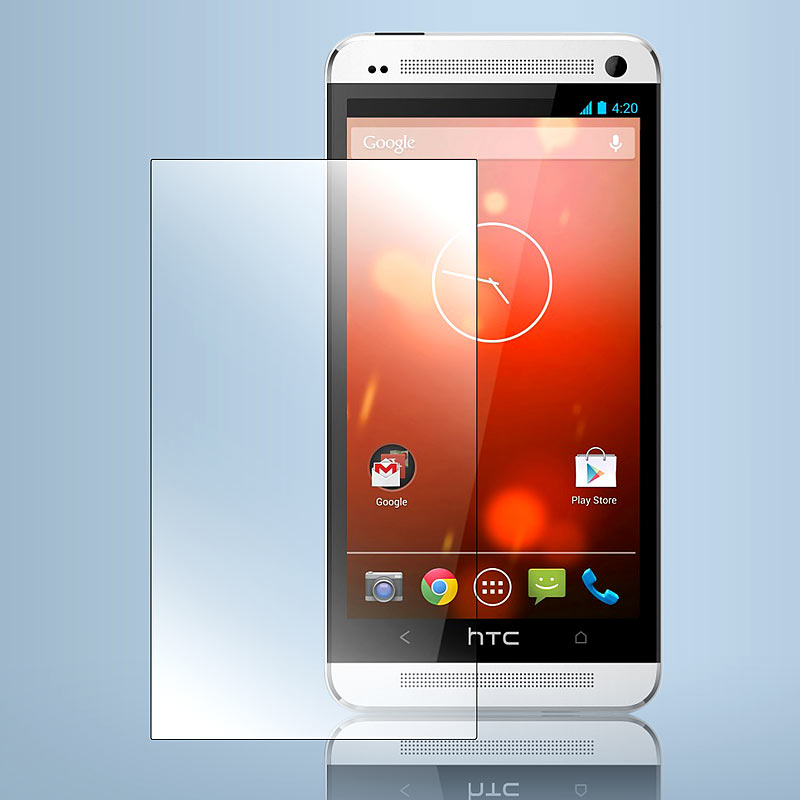 Somikon Displayschutz für HTC ONE (M7) aus gehärtetem Echtglas, 9H