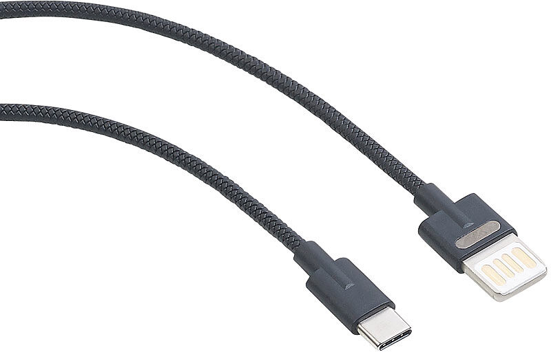 Callstel Lade- & Datenkabel USB auf USB Typ C, zweiseitige Stecker, 100 cm, 2 A