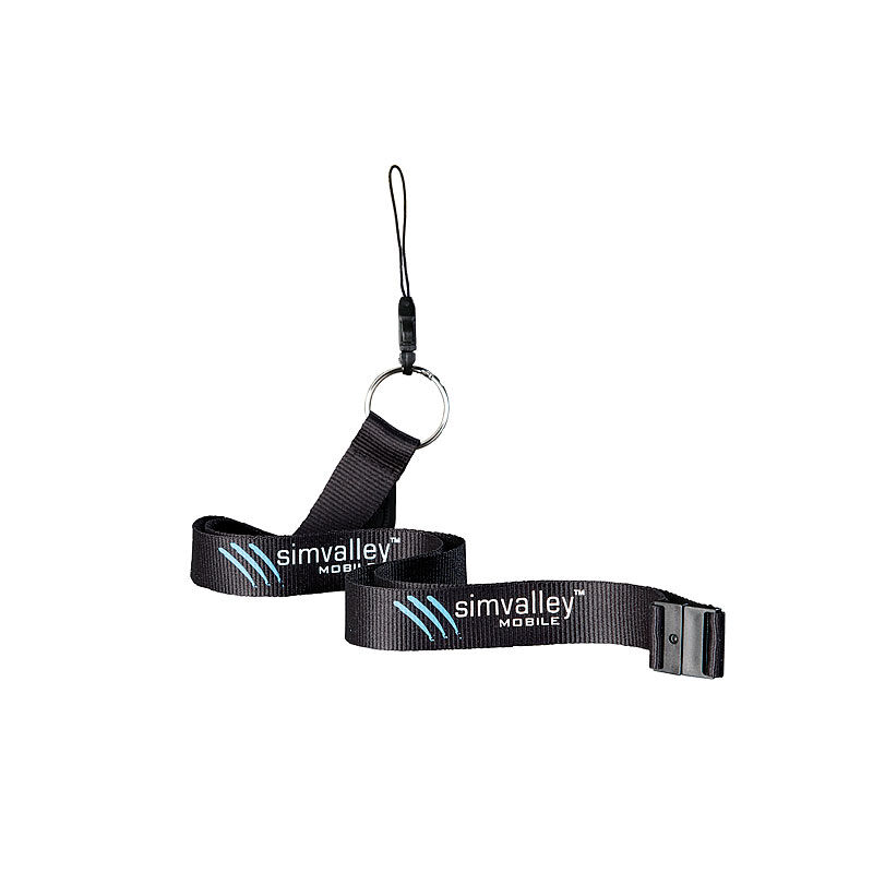 simvalley MOBILE Halsschlaufe/ Lanyard mit Solltrennstelle für Mobiltelefone