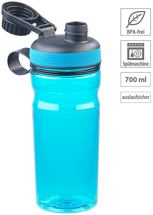 Speeron BPA-freie Sport-Trinkflasche, 700 ml, auslaufsicher, blau