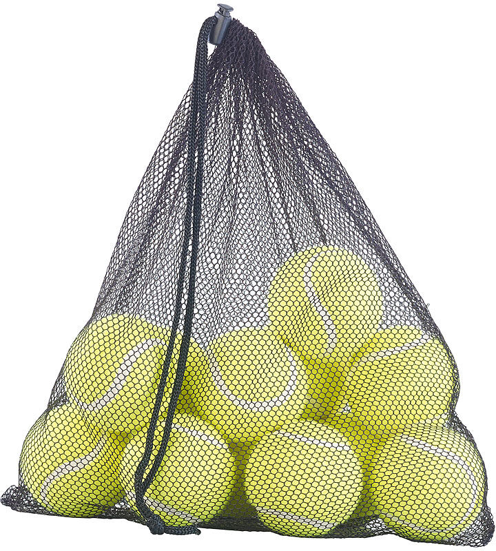 Speeron 12er-Set Tennisbälle für Fortgeschrittene, 65 mm Ø, gelb, Tragenetz