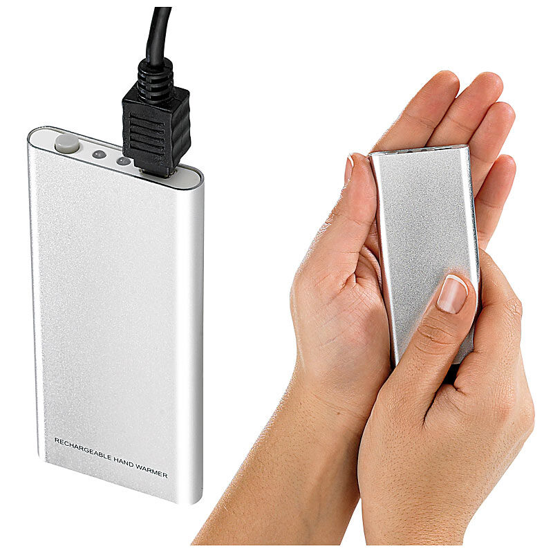 infactory Aufladbarer Handwärmer mit USB-Ladefunktion