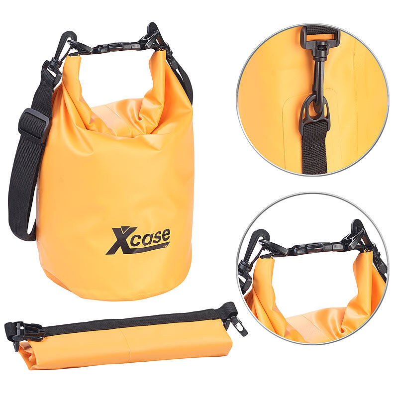 Xcase Wasserdichter Packsack, strapazierfähige Industrie-Plane, 5 l, orange