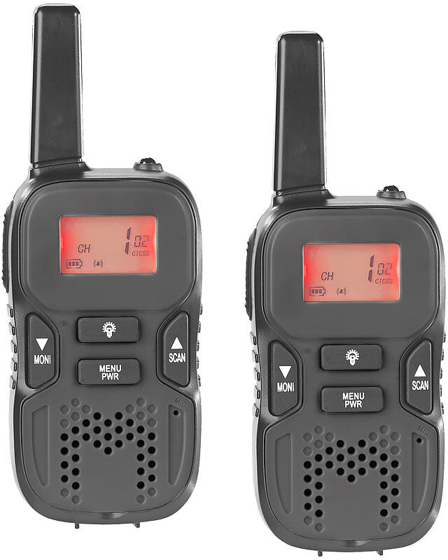 simvalley communications Walkie-Talkie-Set m. VOX, 5 km Reichweite, Micro-USB-Ladeport, 2er-Set