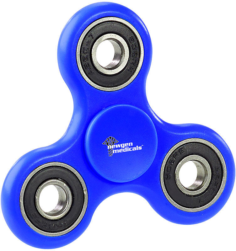 newgen medicals 3-seitiger Hand-Spinner mit hochwertigem ABEC-7-Kugellager, blau