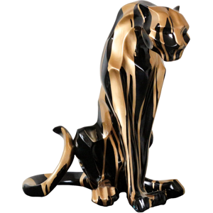 image LAND Sitzender Panther Schwarz/Bronze