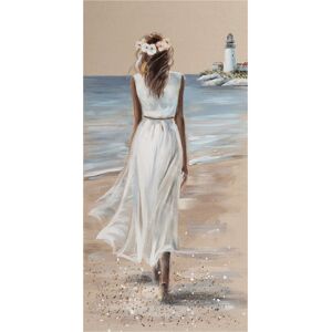 image LAND Frau am Strand im weissem Kleid 1