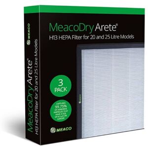 Meaco Arete® H13 HEPA-Filter (3er Pack) für 20L/25L Ersatzfilter für Entfeuchter