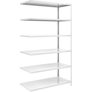 Schraubregal, Bauart leicht, doppelseitig, HxBxT 2500 x 1300 x 800 mm, grau, Anbauregal eurokraft pro Schraubregal, Bauart leicht, doppelseitig, HxBxT 2500 x 1300 x 800 mm, grau, Anbauregal eurokraft pro