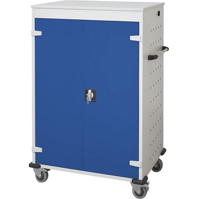 kaiserkraft Laptop-Ladewagen, mit 20 Fächern, lichtgrau / enzianblau kaiserkraft Laptop-Ladewagen, mit 20 Fächern, lichtgrau / enzianblau