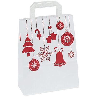 Kaiser+Kraft Kraftpapier Geschenktasche Weiß/Rot - Geschenktaschen Kaiser+Kraft Kraftpapier Geschenktasche Weiß/Rot - Geschenktaschen