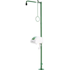 Körper-Notdusche ClassicLine, freistehend mit Augendusche, Auffangbecken und Abdeckung, grün/schwarz B-SAFETY Körper-Notdusche ClassicLine, freistehend mit Augendusche, Auffangbecken und Abdeckung, grün/schwarz B-SAFETY
