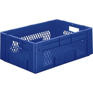 kaiserkraft Schwerlast-Euro-Behälter, Polypropylen, Volumen 38 l, LxBxH 600 x 400 x 210 mm, Wände durchbrochen, Boden geschlossen, blau, VE 2 Stk