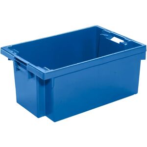 kaiserkraft Drehstapelbehälter aus HDPE, Volumen 40 l, Wände und Boden geschlossen, blau