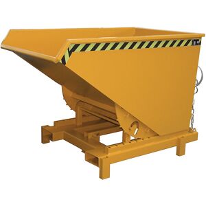 Schwerlast-Kippbehälter, Volumen 0,6 m³, Traglast 4000 kg, orange RAL 2000 eurokraft pro Schwerlast-Kippbehälter, Volumen 0,6 m³, Traglast 4000 kg, orange RAL 2000 eurokraft pro