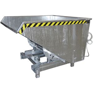 Schwerlast-Kippbehälter, Volumen 0,9 m³, Traglast 4000 kg, feuerverzinkt nach EN ISO 1461 eurokraft pro Schwerlast-Kippbehälter, Volumen 0,9 m³, Traglast 4000 kg, feuerverzinkt nach EN ISO 1461 eurokraft pro