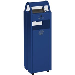 Abfallbehälter mit Ascher, Volumen 35 l, BxHxT 300 x 960 x 250 mm, blau RAL 5010 VAR Abfallbehälter mit Ascher, Volumen 35 l, BxHxT 300 x 960 x 250 mm, blau RAL 5010 VAR