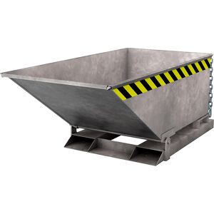 Kippmulde mit Klappmechanismus, Bauform niedrig, Volumen 0,25 m³, feuerverzinkt nach EN ISO 1461 eurokraft pro Kippmulde mit Klappmechanismus, Bauform niedrig, Volumen 0,25 m³, feuerverzinkt nach EN ISO 1461 eurokraft pro