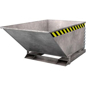Kippmulde mit Klappmechanismus, Bauform niedrig, Volumen 0,4 m³, feuerverzinkt nach EN ISO 1461 eurokraft pro Kippmulde mit Klappmechanismus, Bauform niedrig, Volumen 0,4 m³, feuerverzinkt nach EN ISO 1461 eurokraft pro