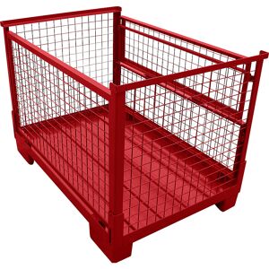 Euro-Stapelbox, faltbar, LxB 1240 x 835 mm, Traglast 1000 kg, feuerrot Heson Euro-Stapelbox, faltbar, LxB 1240 x 835 mm, Traglast 1000 kg, feuerrot Heson